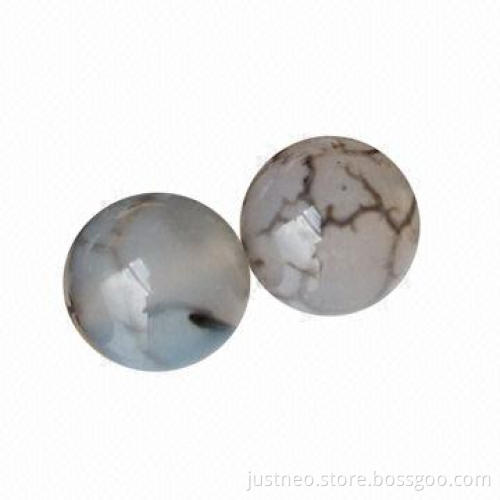 4-18mm White agate semi-precious loose beads gemstone with inner-cracked black vein, round polished